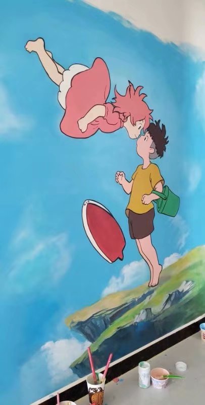 簡單漂亮的手繪墻畫